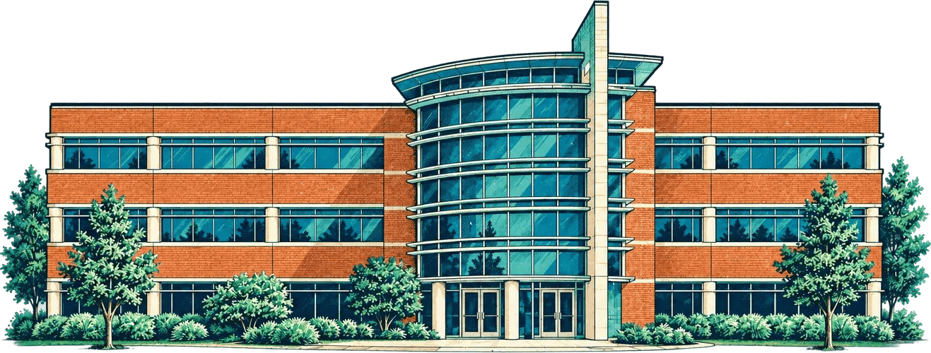 Illustration of Dobson Fiber headquarters